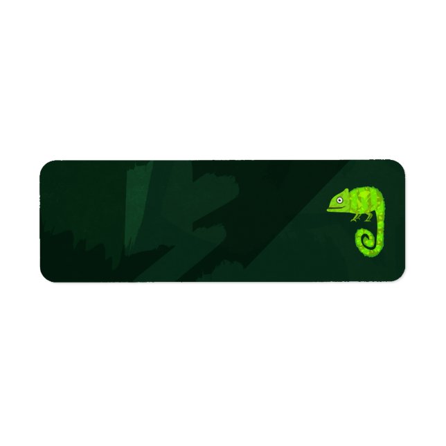 Etiqueta Camaleón lindo verde (Frente)