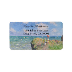 Etiqueta Camino de acantilado en Pourville por Claude Monet