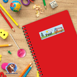 Etiqueta - camión de bomberos