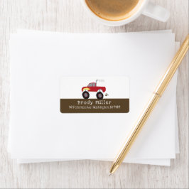 Etiqueta Camión de monstruo rojo personalizado