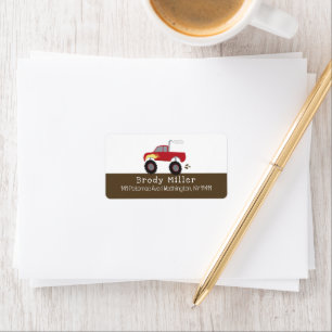 Etiqueta Camión de monstruo rojo personalizado