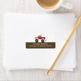 Etiqueta Camión de monstruo rojo personalizado