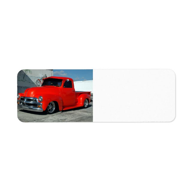 Etiqueta Camión de recogida personalizado rojo (Frente)