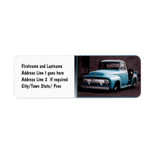 Etiqueta Camión de recolección azul vintage