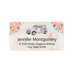 Etiqueta Camión de recolección de vintage color de agua rus