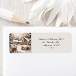 Etiqueta Camión Rojo Vintage y coronas de caballos de corra