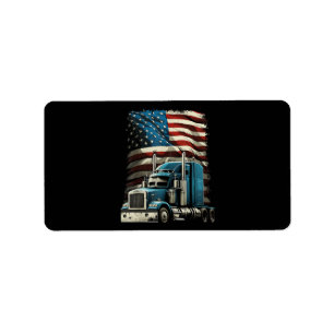Etiqueta Camionero Bandera Estadounidense Para Camión Patri
