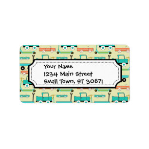 Etiqueta Camiones retros de los carros de los coches de las