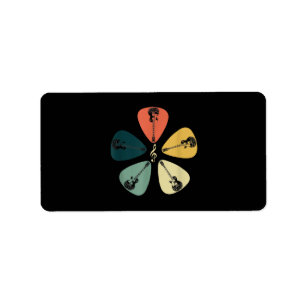 Etiqueta Camisa de púa de guitarra. Estilo Retro, Regalo Pa