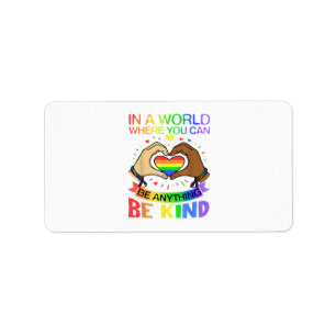 Etiqueta Camiseta de Conciencia de Igualdad de Arcoiris de
