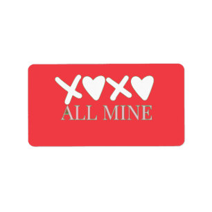 Etiqueta Camiseta de San Valentín XOXO TODO MÍO - Diseño de