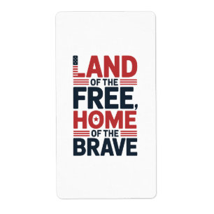Etiqueta Camiseta USA Tierra de Libres Hogar de los Valie