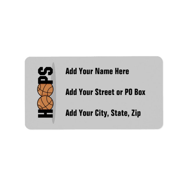 Etiqueta Camisetas de baloncesto y regalos (Frente)