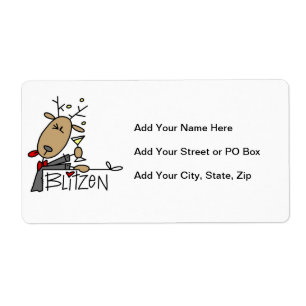 Etiqueta Camisetas y regalos de Navidad del Reno Blitzen
