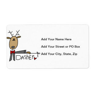 Etiqueta Camisetas y regalos de Navidad del reno Dasher