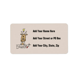Etiqueta Camisetas y regalos de Navidad del reno Donner