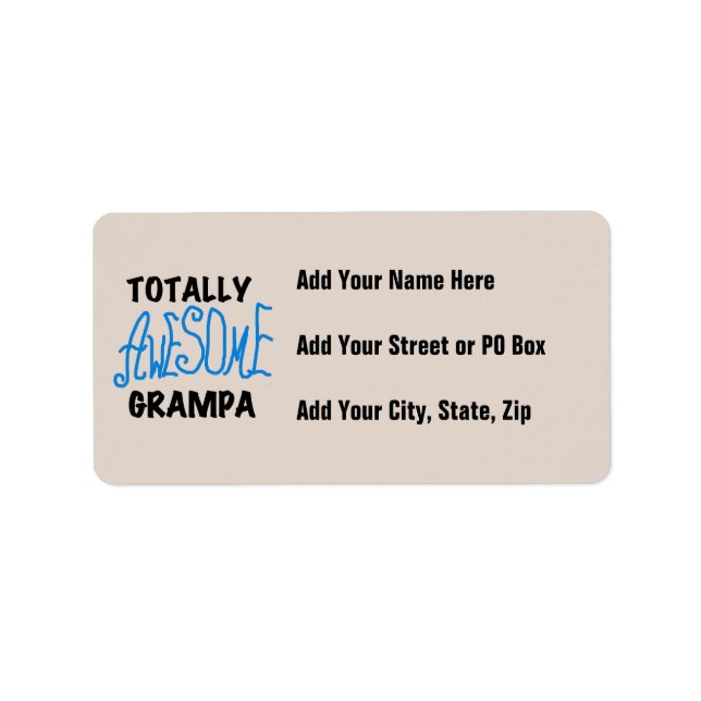 Etiqueta Camisetas y regalos Grampa totalmente alucinantes (Frente)