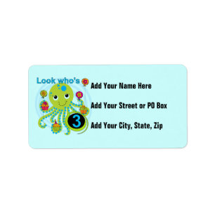 Etiqueta Camisetas y regalos Octopus 3º cumpleaños