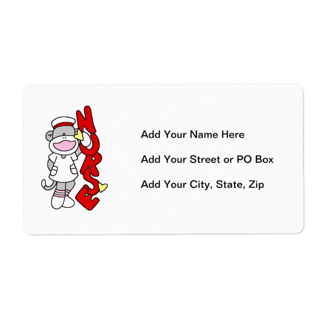 Etiqueta Camisetas y regalos para enfermeras de monos (Frente)