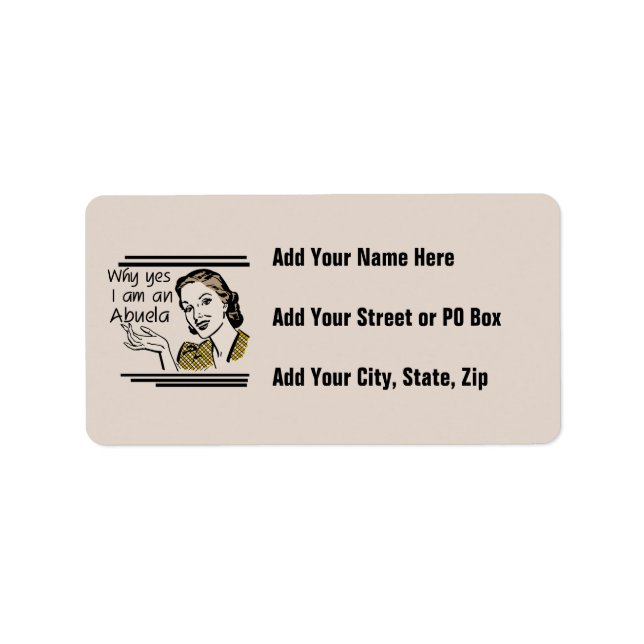 Etiqueta Camisetas y regalos retros de Abuela (Frente)