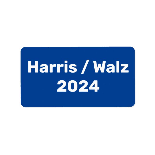 Etiqueta Campaña Presidencial Harris/Walz 2024 (Frente)