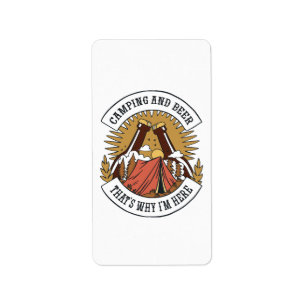 Etiqueta Camping y cerveza