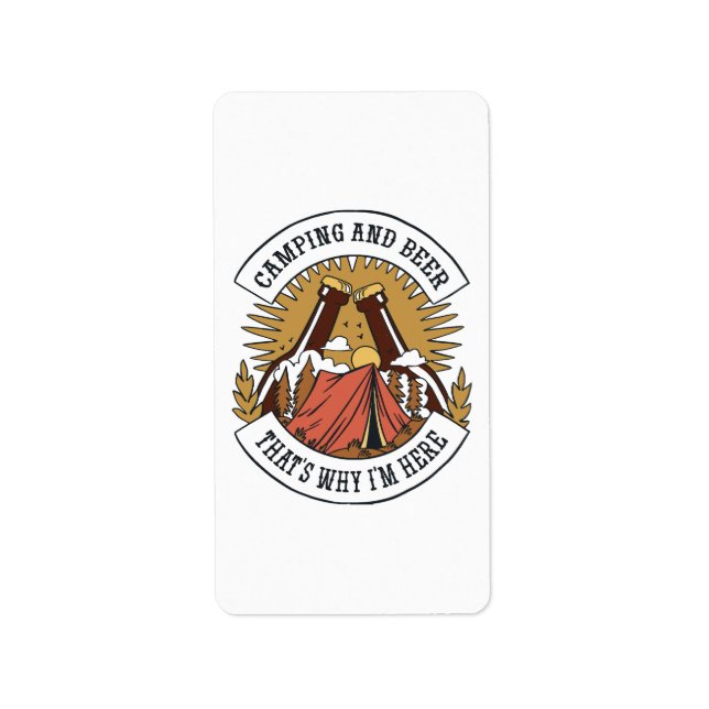 Etiqueta Camping y cerveza (Frente)