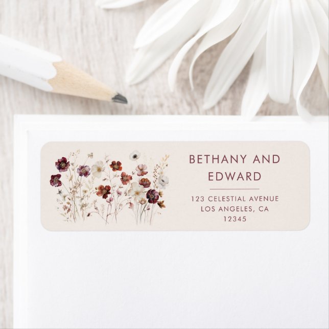 Etiqueta Campo de flores silvestres de otoño beige (In situ)