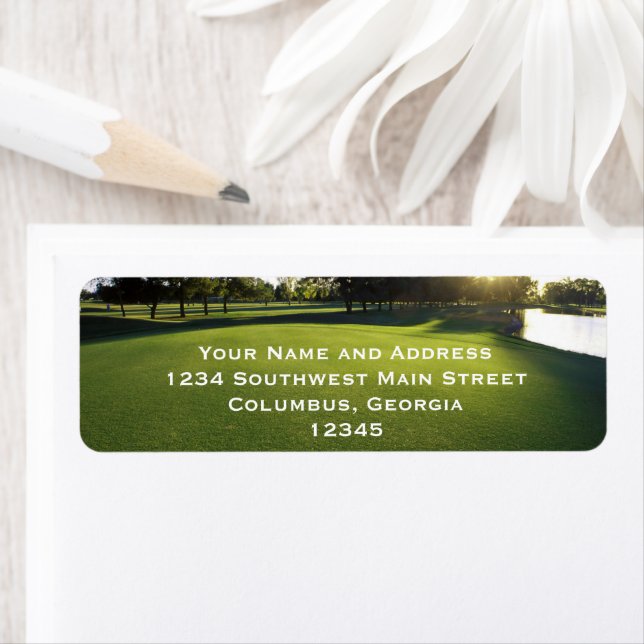 Etiqueta Campo de golf verde al amanecer (In situ)