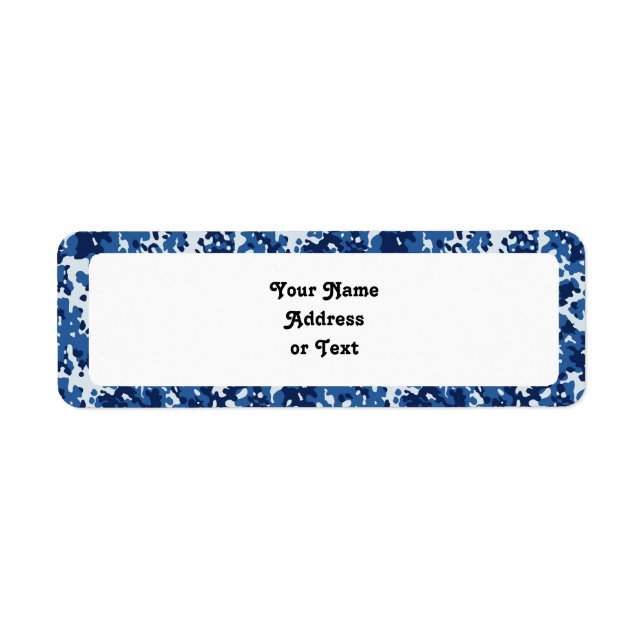 Etiqueta Camuflaje azul cielo digital - con blanco (Frente)