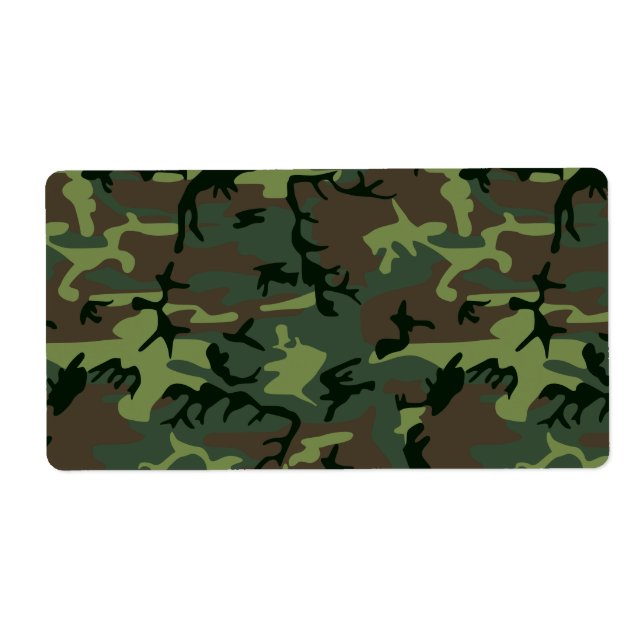 Etiqueta Camuflaje Camo Patrón Verde Marrón (Frente)
