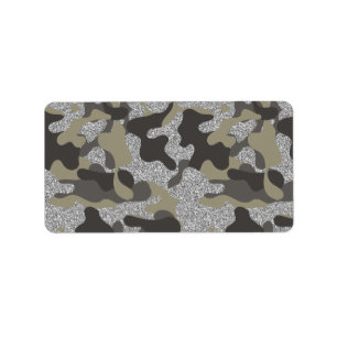 Etiqueta Camuflaje Urbano Camo Negro Plateado Uniforme de E