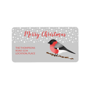 Etiqueta Camuñas Euroasiático de Navidad Personalizable