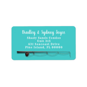 Etiqueta Caña de Pescar Pescador Dirección