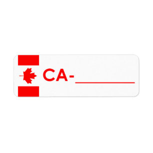 Etiqueta Canadá "estilo de la identificación de