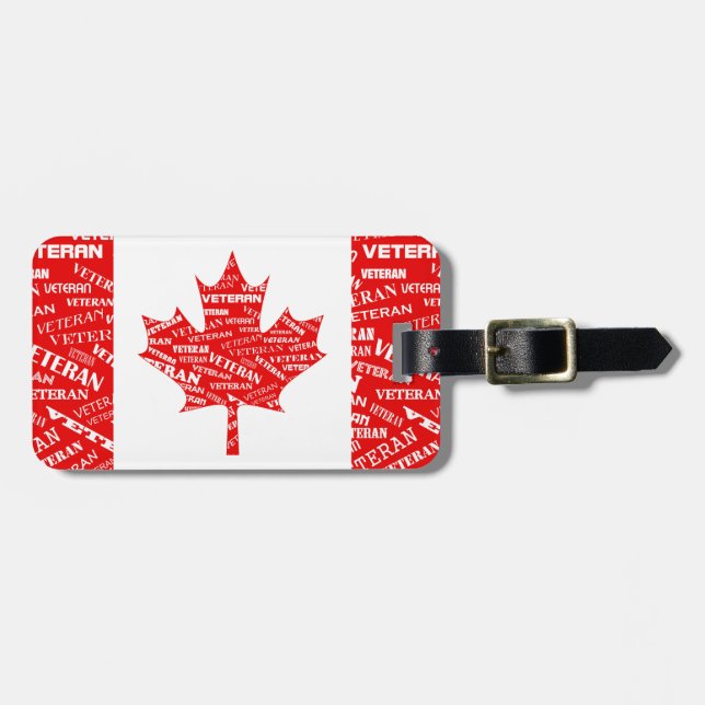 Etiqueta canadiense del equipaje del veterano (Frente Horizontal)