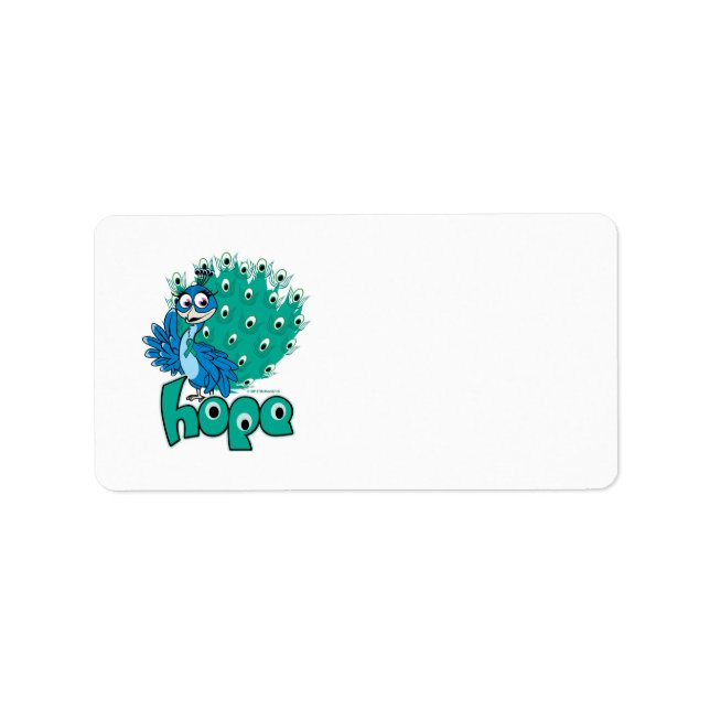 Etiqueta Cáncer ovárico de pavo real (Frente)