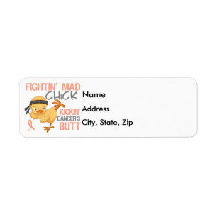 Etiqueta Cáncer uterino del polluelo enojado de Fightin