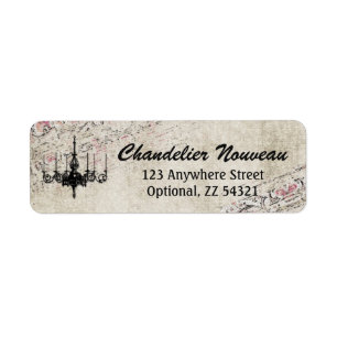 Etiqueta Candil Victoriano Shabby Chic Damask Vintage