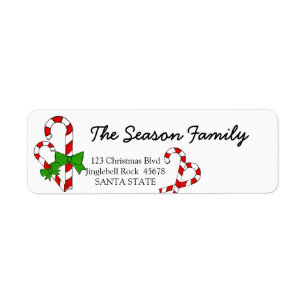 Etiqueta Candy Cane Christmas address label