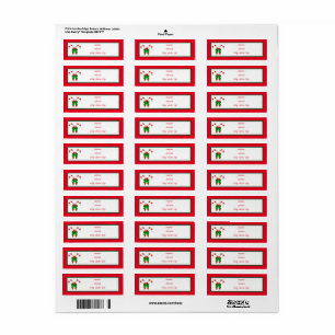 Etiqueta Candy Cane Colorful Navidades Dirección de devoluc