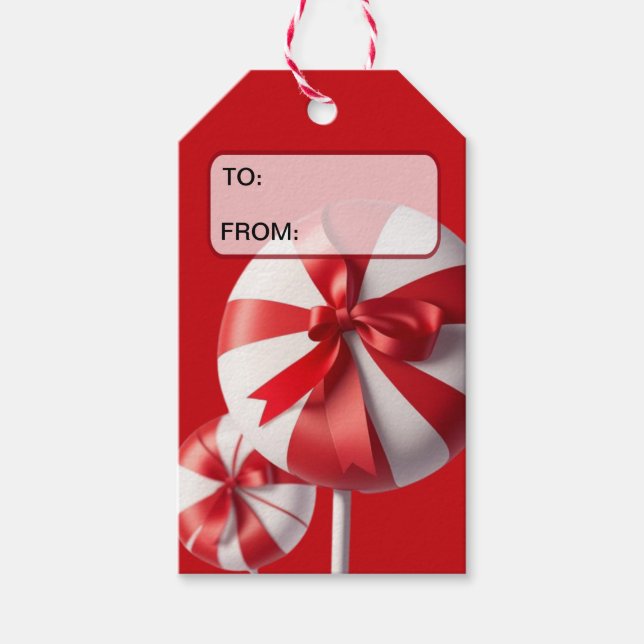 Etiqueta Candy Cane Lollies/Red/Gift (Anverso)