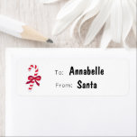 Etiqueta Candy Cane Ribbon Classic Illustration Santa Gift<br><div class="desc">This label features a cute candy cane to coordinate with other items in my shop.  Please head over to check out my other products.</div>