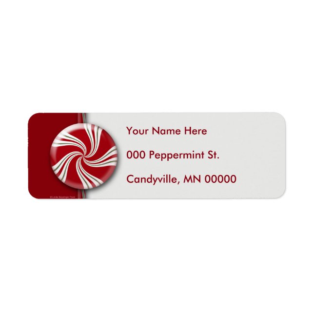 Etiqueta Candy Cane Stripes Peppermint Round (Frente)
