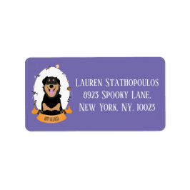 Etiqueta Candy Portrait Rottweiler Dog Purple Orange