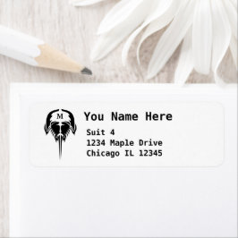 Etiqueta Cangrejo herradura al estilo de tatuaje tribal