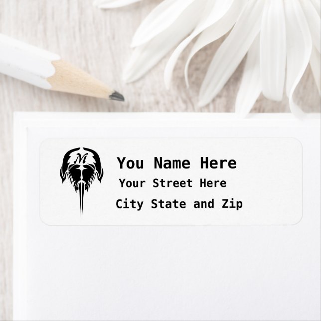 Etiqueta Cangrejo herradura al estilo de tatuaje tribal (In situ)