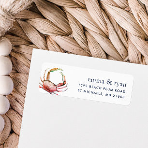 Etiqueta Cangrejo Rojo   Dirección de devolución náutica