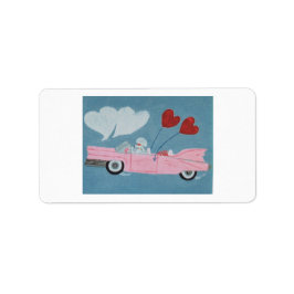 Etiqueta Caniche en convertible rosa