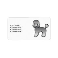Caniche Toy Gris Lindo Perro de Dibujos Animados &